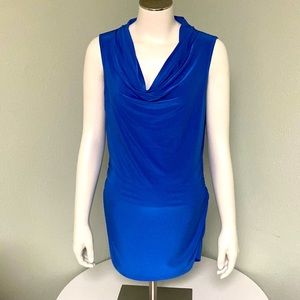 Dana Buchman Cobalt Blue Dressy Sleeveless Tunic Blouse Size S